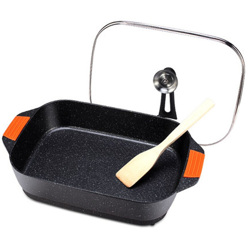 家用电烤鱼炉 电烤盘纸包纸上烤鱼盘商用烤肉锅电烧烤炉 黑色