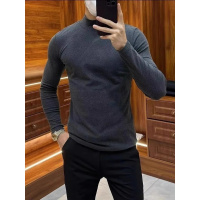 2026高品质男士潮流净版高端轻奢商务德绒打底衫秋冬季长袖T恤男