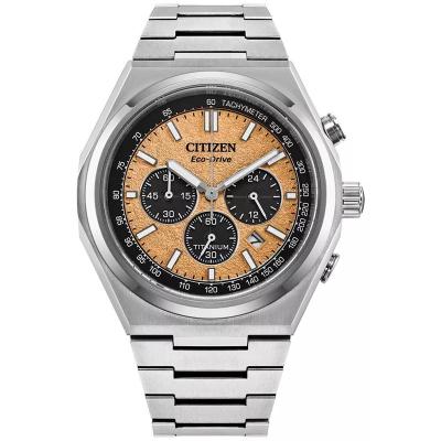 西铁城(CITIZEN)光动能钛合金男士计时码表43mm防水耐用商务休闲手表