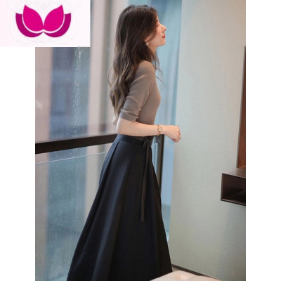 七斓2023春装新款气质法式御姐名媛轻熟赫本风高级感连衣裙套装女夏季