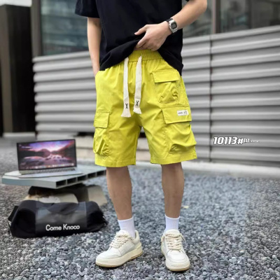 潮牌工装短裤男士夏季新款美式痞帅多口袋速干短裤透气直筒裤_367