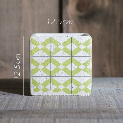 家柏饰(CORATED)氧气系列方体水泥花器花盆花瓶装饰收纳摆件清新艺术风格 F需要打孔请备注 大