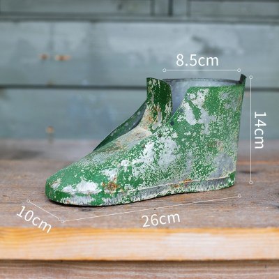 美帮汇铁艺靴子花盆花器 创意个性复古做旧摆件多肉杂货户外庭院 鞋子花器(大号) 中