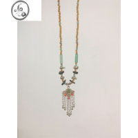 JiMi民族风如意锁项链女s925银小众设计流苏颈链新中式锁骨链