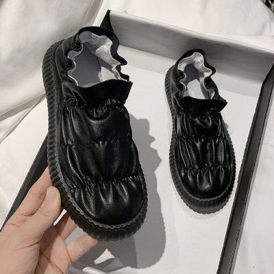 枫述豆豆鞋女2021年春季新款百搭休闲单鞋一脚蹬乐福鞋子平底女鞋