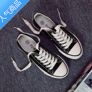 SUNTEK帆布鞋女ulzzang2023春夏学生百搭港风复古高帮低帮休闲鞋子ins潮