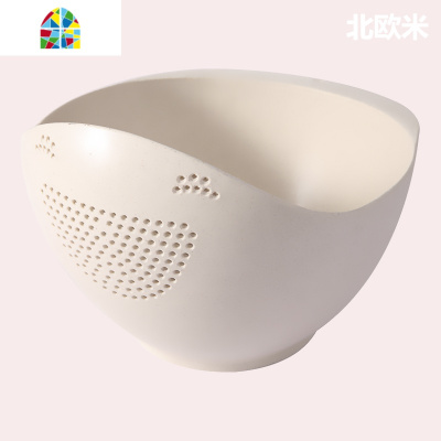 竹纤维厨房洗米筛漏家用子洗菜盆水果滤水箩 FENGHOU 绿色洗菜篮洗菜篮