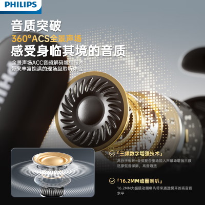 飞利浦(PHILIPS)TAT2739 挂耳开放式真无线运动耳机