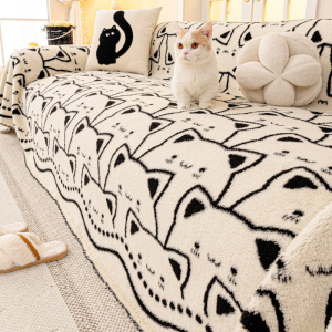 卡通毛绒沙发盖布冬季新款加厚沙发巾冬天防滑一片保护套罩毯