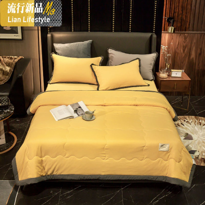 水洗棉单夏被空调被棉夏凉被四件套学生宿舍春夏天薄被子可机洗 三维工匠