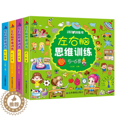 [醉染正版]全套4册 左右脑思维训练2-3-4-5-6岁 幼儿全脑开发大脑智力开发专注力训练数学逻辑提升幼儿园小班中班大