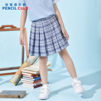 [1件3折]铅笔俱乐部童装2025夏装新款女童半截裙儿童裙子格子中大童百褶裙