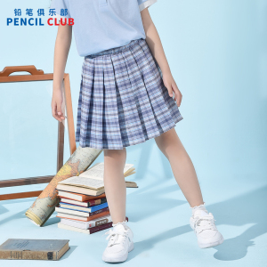 [1件3折]铅笔俱乐部童装2025夏装新款女童半截裙儿童裙子格子中大童百褶裙