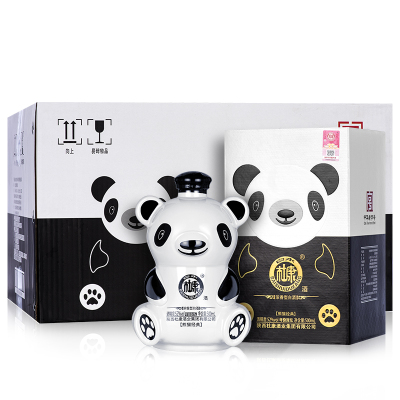 白水杜康大熊猫纪念酒高度52度500ml浓香型白酒6瓶整箱装