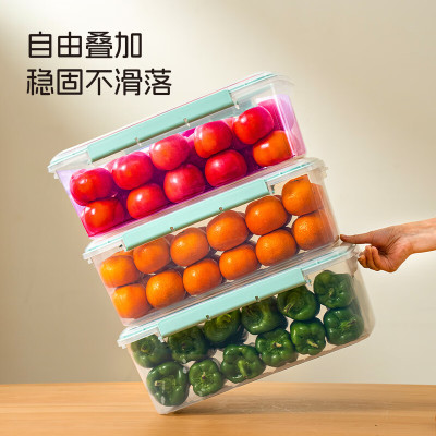 禧天龙 塑料保鲜盒 密封零食水果干货储物盒冰 箱收纳整理盒子 大容量15L