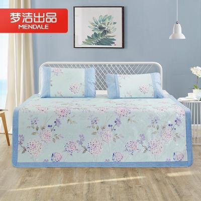 美帮汇夏季凉席冰丝席三件套折叠空调软席1.8米床双人1.5米席子