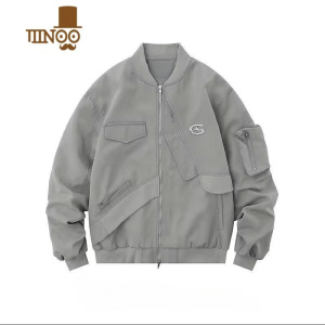 YANXU2023男女情侣宽松百搭港风ins潮设计感小众痞帅休闲夹克外套