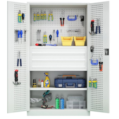 景福达工具柜灰白三抽台