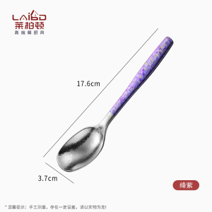 莱柏顿纯钛勺子家用一人一勺吃饭勺儿童调羹汤匙户外露营便携汤勺分餐勺