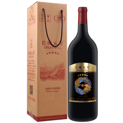 长城（GreatWall）红酒牛年生肖长城五星赤霞珠牛年生肖干红3L单支礼盒中粮长城干红葡萄酒