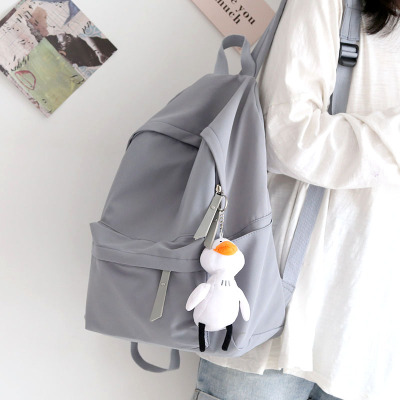 派尼美特ins森系纯色双肩包女韩版原宿书包中学生初中生背包女双肩