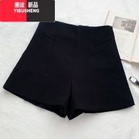 YIBUSHENG2024季新款韩版气质简约百搭高腰显瘦西装短裤阔腿裤休闲裤女