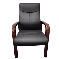 广亿隆办公椅中式实木四脚会议椅子扶手椅
