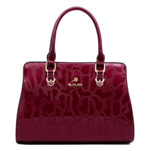 斯妮拉 欧美时尚新款中青年人潮流时尚妈妈包单肩手提包包漆皮真皮女包大包包