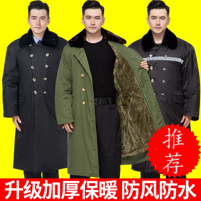  闪电客 棉大衣绿男冬季加厚长款保安棉服冷库劳保用工作服东北棉袄