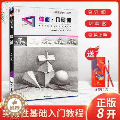 [醉染正版]体面几何体 一线教学单体物体静物组合解析画面解读绘画入门基础教程照片对应范画临摹范本高艺联考校考美术书