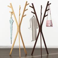 森美人简易挂衣架落地卧室内简约现代家用放包衣服小型实木衣帽架子