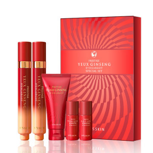 韩国正品it's skin 伊思 红参蜗牛滚珠眼霜细纹黑眼圈套装15ml*2滚珠淡化细纹紧致送眼霜中样10ml 伊思红参眼霜套装