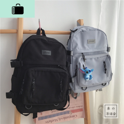 韩国ins学院风双肩包 日系原宿古着感书包女简约百搭学生旅行背包NEW LAKE