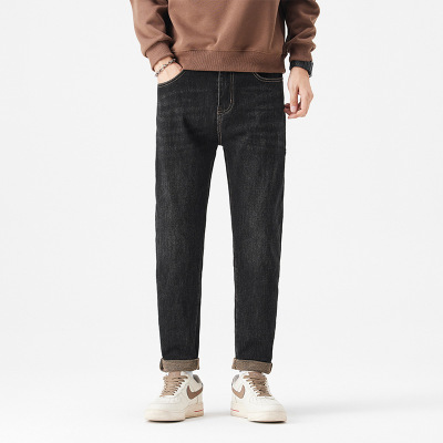 年秋季新款男士牛仔裤宽松锥形美式高街潮流百搭休闲长裤子男
