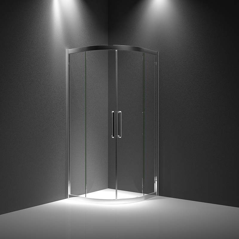 pr欧版扇形双移闪电客定制淋浴房全圆型/亮银 光玻8mm 镜光 1平方米