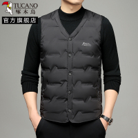 啄木鸟羽绒马甲男2024冬轻薄背心保暖坎肩中青年爸爸贴身内胆内穿