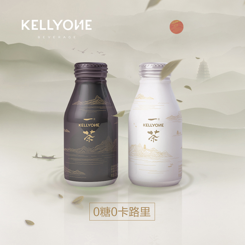 kellyone一茶330ml*2罐无糖0卡元气乌龙茶饮料岁时