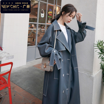 广赫垂感赫本英伦风衣女中长款过膝2021新款韩版宽松流行气质春秋外套风衣