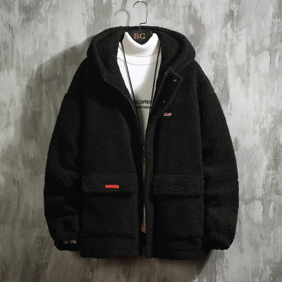 NEWLAKE秋冬季加绒加厚羔毛外套男士棉服潮牌胖子大码夹克潮流棉袄棉衣棉衣