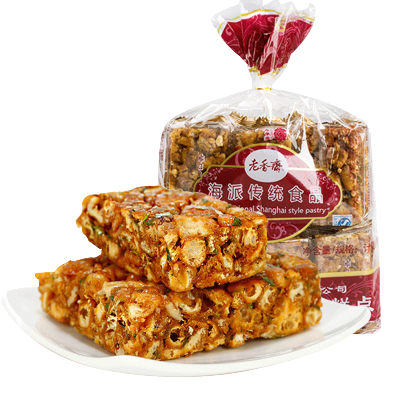 老香斋一口香手工花生味脆沙琪玛上海特产萨琪玛蛋黄酥500g