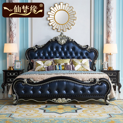 森美人欧式床新款卧室家具1.8米双人实木公主床小户型床婚床