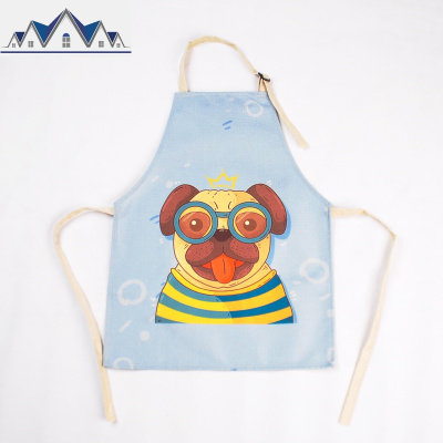 儿童卡通美术围裙韩版围兜画画防水烘焙围裙洗碗可调节定制印logo 三维工匠