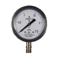 上自仪不锈钢压力表 /隔膜/耐震式Y-100BF 1.6级 接口ANSI 150LB 2带三色环