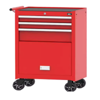 围达 抽屉式工具车 三抽一门红色 个