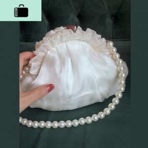 Miss cat | 复古温柔仙女手工百搭手提斜挎仙气链条网纱贝壳包NEW LAKE女斜挎包