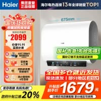 海尔热水器电热水器储水式扁桶双胆家用洗澡一级能效智慧节能上门安装BK3mini 50L 3300W 行业至短 冰雪白外观
