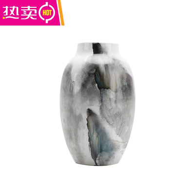 现代北欧新中式创意手绘陶瓷花瓶摆件家居样板房客厅酒柜花插花器FENGHOU