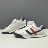 真皮板鞋男款潮流百搭鞋子欧洲站百搭男士小白鞋轻奢一脚蹬懒人鞋