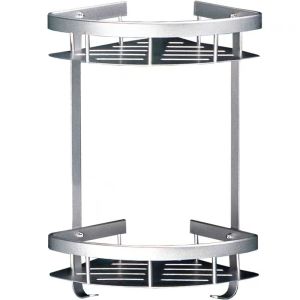 澎铭源 太空铝浴室卫生间层架 两层加厚三角置物架400*220mm/个
