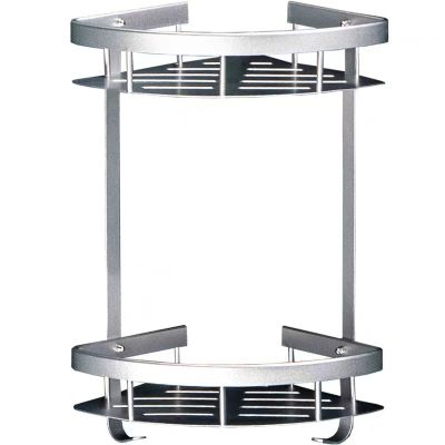 澎铭源 太空铝浴室卫生间层架 两层加厚三角置物架400*220mm/个